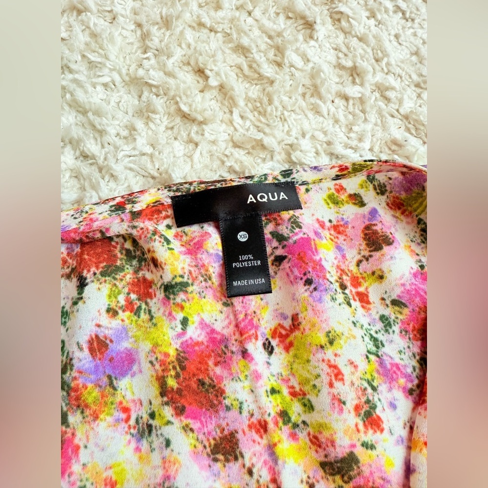 Women's Aqua Floral Romper Size XS - Picture 6 of 8